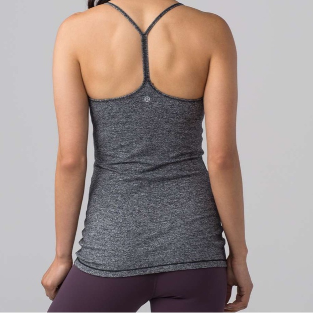 LULULEMON Power Pose Tank in Heathered Black Like New Size 8⭐️Host Pick